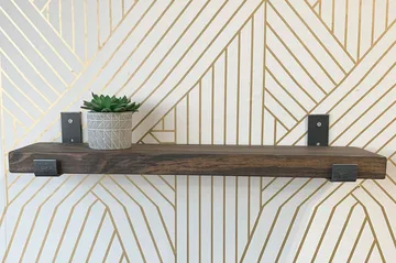 Hueter Vegghylle 40 cm - Svart / Valnøtt - Oppbevaring - Hylle - Vegghylle