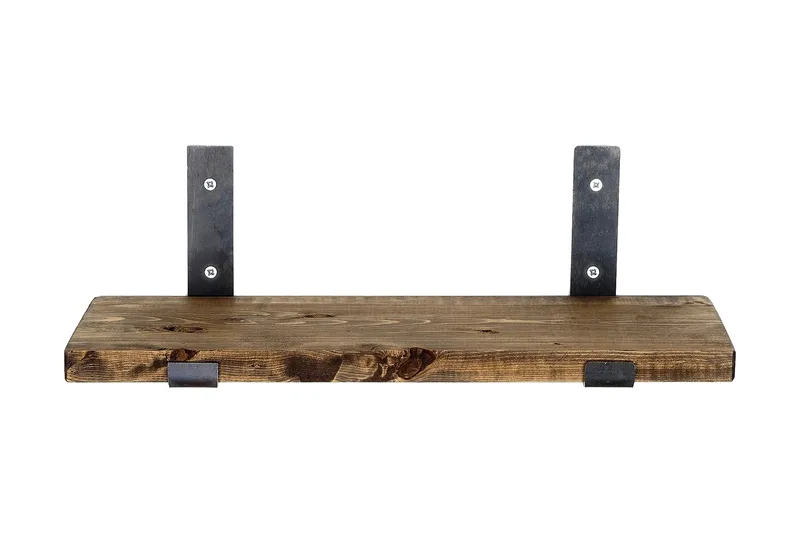 Hueter Vegghylle 40 cm - Svart / Valnøtt - Oppbevaring - Hylle - Vegghylle