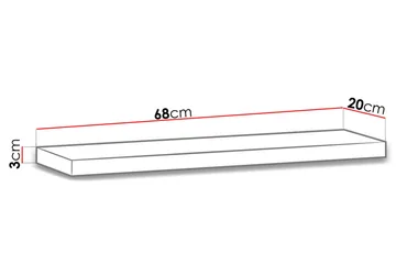 Hylle Ines 20x68 cm - Svart - Oppbevaring - Hylle - Vegghylle