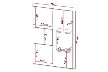 Hylle - Svart|Eik - Oppbevaring - Hylle - Vegghylle