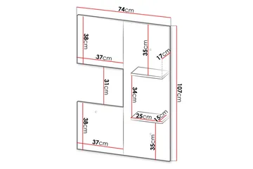 Hylle - Svart|Eik - Oppbevaring - Hylle - Vegghylle