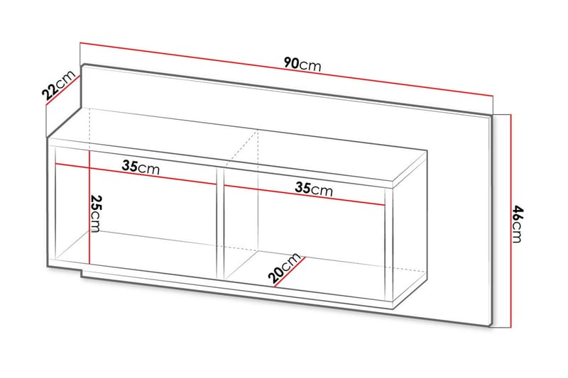 Hylle - Svart|Eik - Oppbevaring - Hylle - Vegghylle