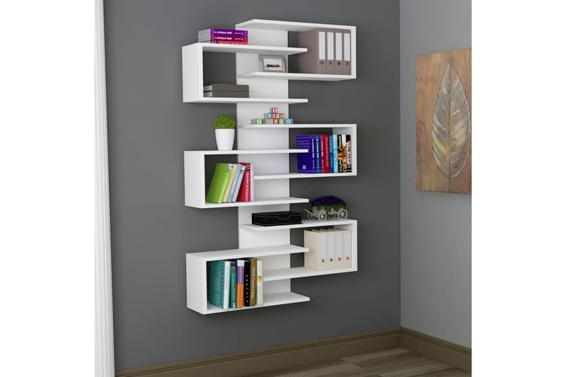 Karber Bokhylle 75 cm - Hvit - Oppbevaring - Hylle - Vegghylle