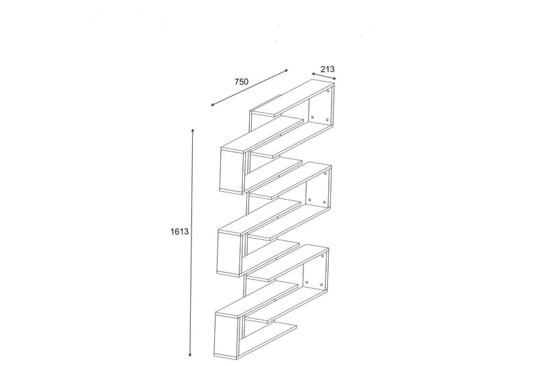 Karber Bokhylle 75 cm - Hvit - Oppbevaring - Hylle - Vegghylle