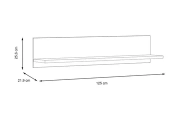 Kranea Vegghylle 22x125 cm - Grå/Hvit - Oppbevaring - Hylle - Vegghylle