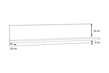 Kranea Vegghylle 22x125 cm - Grå/Hvit - Oppbevaring - Hylle - Vegghylle