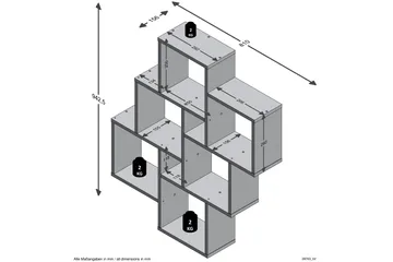 Laurio Vegghylle 81 cm - Grå/Eik - Oppbevaring - Hylle - Vegghylle