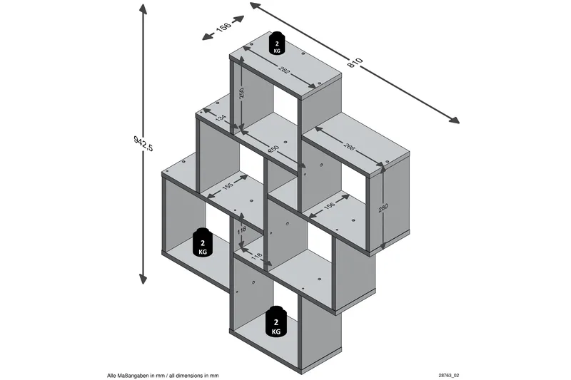 Laurio Vegghylle 81 cm - Hvit - Oppbevaring - Hylle - Vegghylle