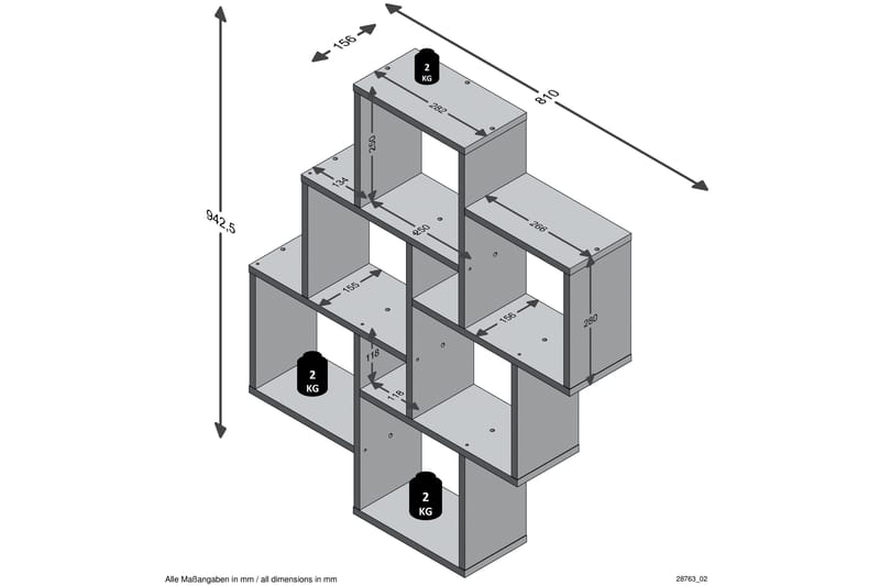 Laurio Vegghylle 81 cm - Hvit - Oppbevaring - Hylle - Vegghylle