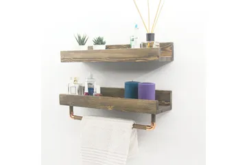 Leiasia Vegghylle 50 cm - Valnøtt - Oppbevaring - Hylle - Vegghylle