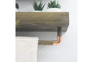 Leiasia Vegghylle 50 cm - Valnøtt - Oppbevaring - Hylle - Vegghylle