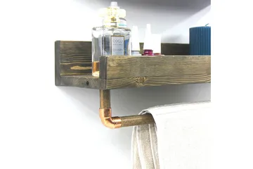 Leiasia Vegghylle 50 cm - Valnøtt - Oppbevaring - Hylle - Vegghylle