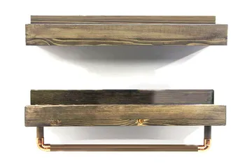 Leiasia Vegghylle 50 cm - Valnøtt - Oppbevaring - Hylle - Vegghylle