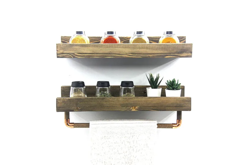 Leiasia Vegghylle 50 cm - Valnøtt - Oppbevaring - Hylle - Vegghylle