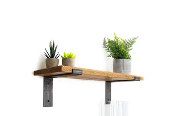 Lilamae Vegghylle 60 cm - Svart / Valnøtt - Oppbevaring - Hylle - Vegghylle