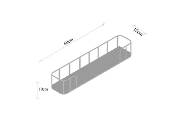 Lindern Vegghylle 15x60 cm - Svart / Valnøtt - Oppbevaring - Hylle - Vegghylle