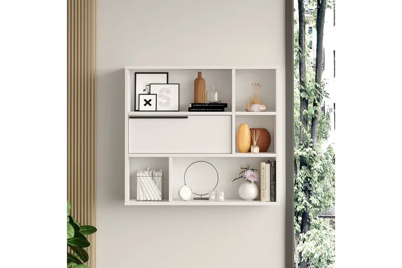 Liyakat Vegghylle 90,1 cm - Hvit - Oppbevaring - Hylle - Vegghylle