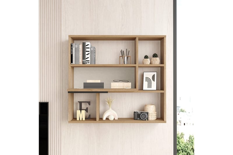 Liyakat Vegghylle 90,1 cm - Valnøtt - Oppbevaring - Hylle - Vegghylle