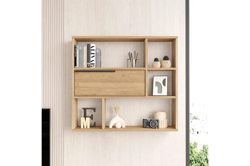 Liyakat Vegghylle 90,1 cm - Valnøtt - Oppbevaring - Hylle - Vegghylle