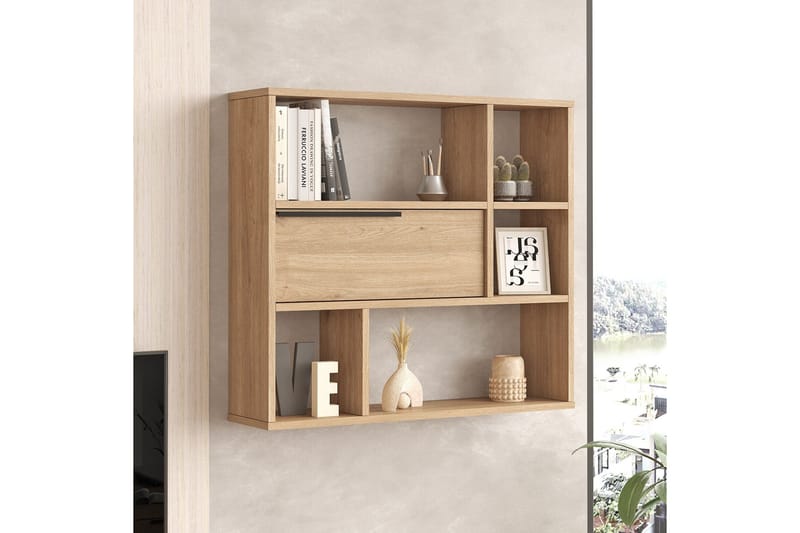 Liyakat Vegghylle 90,1 cm - Valnøtt - Oppbevaring - Hylle - Vegghylle