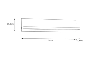 Loannia Vegghylle 22x120 cm - Brun - Oppbevaring - Hylle - Vegghylle