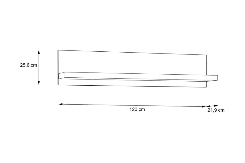 Loannia Vegghylle 22x120 cm - Brun - Oppbevaring - Hylle - Vegghylle