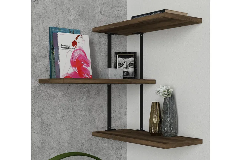 Mohed Vegghylle 45 cm - Brun/Svart - Oppbevaring - Hylle - Vegghylle