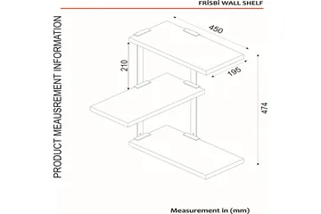 Mohed Vegghylle 45 cm - Brun/Svart - Oppbevaring - Hylle - Vegghylle