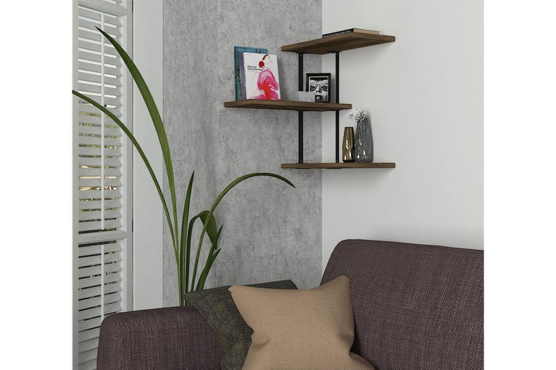 Mohed Vegghylle 45 cm - Brun/Svart - Oppbevaring - Hylle - Vegghylle