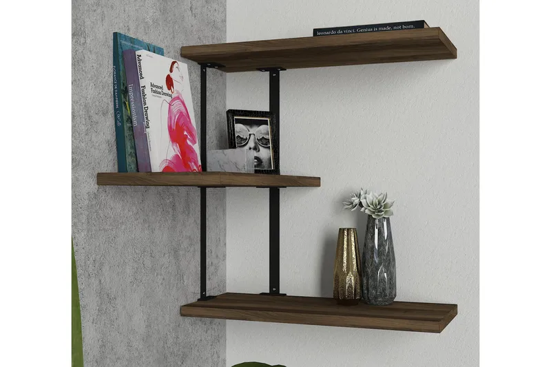 Mohed Vegghylle 45 cm - Brun/Svart - Oppbevaring - Hylle - Vegghylle