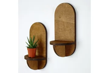 Nagaji Vegghylle 13 cm - Valnøtt - Oppbevaring - Hylle - Vegghylle