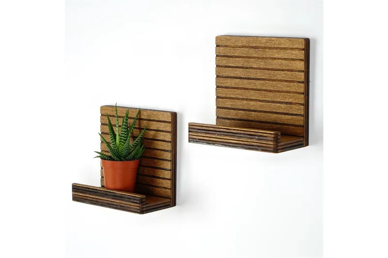 Nagaji Vegghylle 13 cm - Valnøtt - Oppbevaring - Hylle - Vegghylle