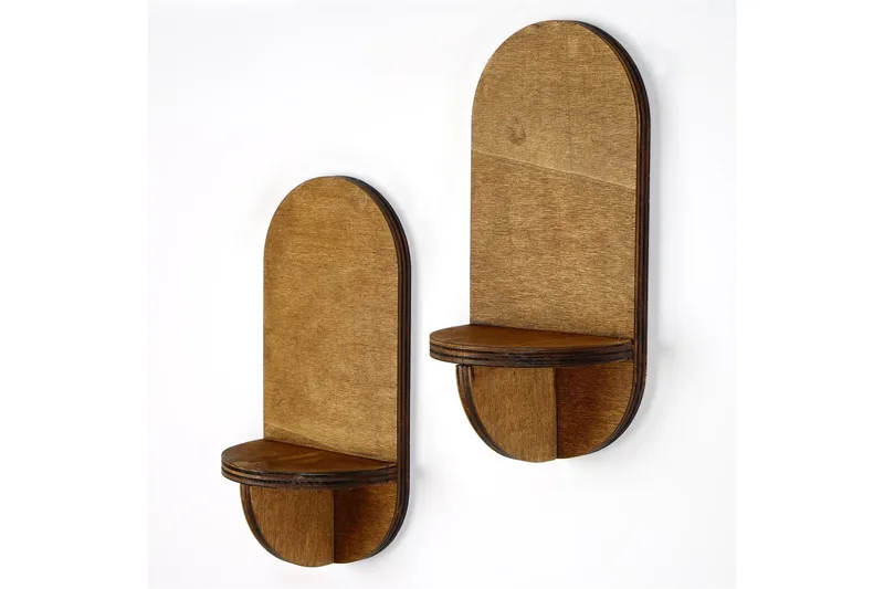 Nagaji Vegghylle 13 cm - Valnøtt - Oppbevaring - Hylle - Vegghylle