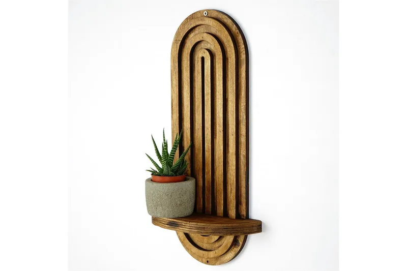 Nagaji Vegghylle 40 cm i Tre, Lysebrun