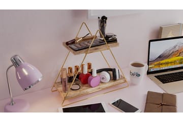 Naomasa Vegghylle 38 cm - Brun/Gull - Oppbevaring - Hylle - Vegghylle