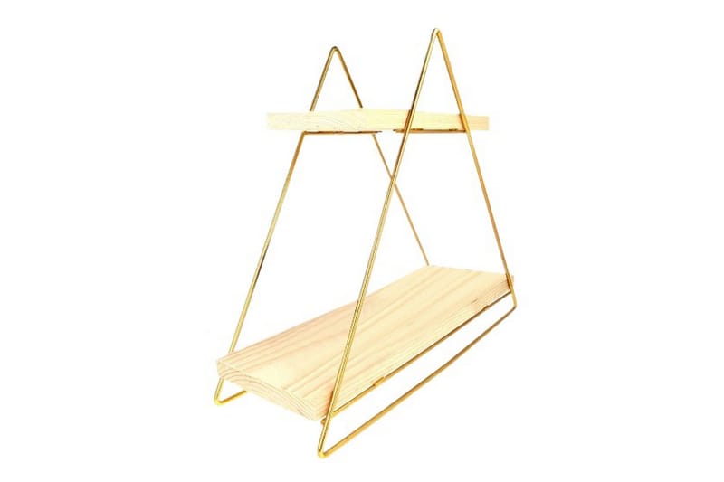 Naomasa Vegghylle 38 cm - Brun/Gull - Oppbevaring - Hylle - Vegghylle