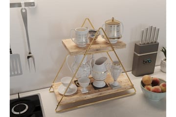 Naomasa Vegghylle 38 cm - Brun/Gull - Oppbevaring - Hylle - Vegghylle