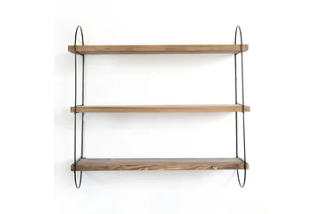 Nealhouse Vegghylle 60 cm - Valnøtt / Svart - Oppbevaring - Hylle - Vegghylle