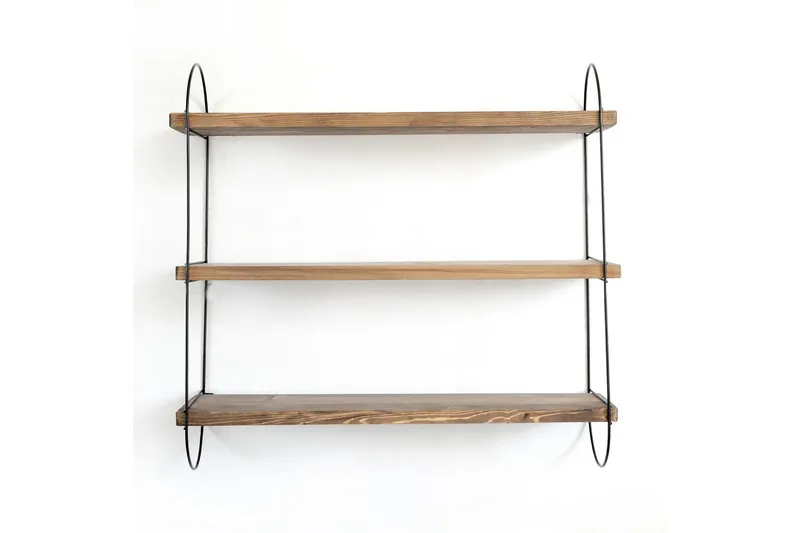 Nealhouse Vegghylle 60 cm - Valnøtt / Svart - Oppbevaring - Hylle - Vegghylle