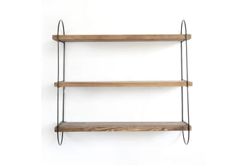 Nealhouse Vegghylle 60 cm - Valnøtt / Svart - Oppbevaring - Hylle - Vegghylle