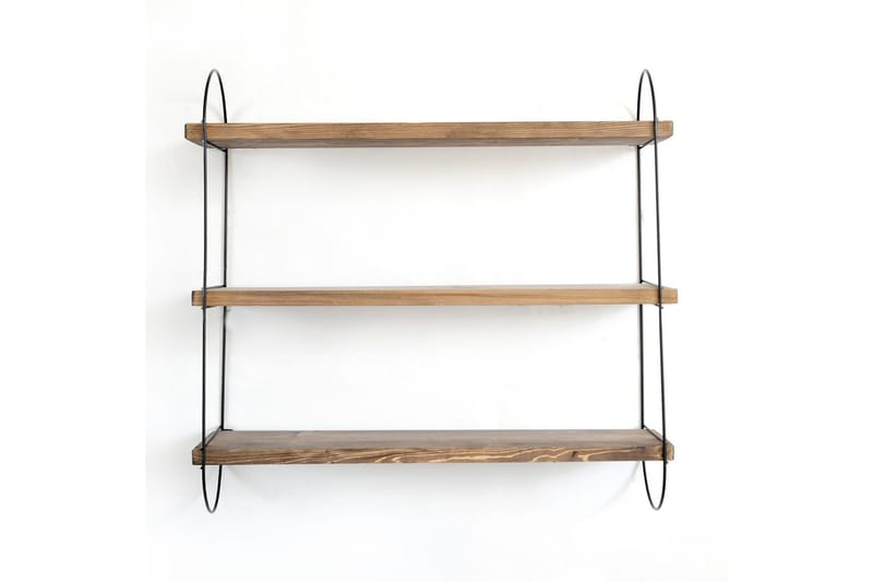 Nealhouse Vegghylle 60 cm - Valnøtt / Svart - Oppbevaring - Hylle - Vegghylle