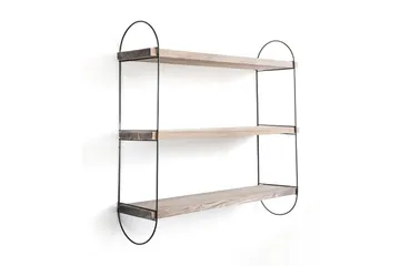 Nealhouse Vegghylle 60 cm - Valnøtt / Svart - Oppbevaring - Hylle - Vegghylle