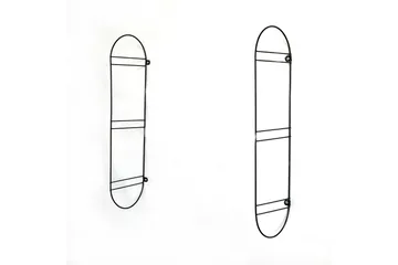 Nealhouse Vegghylle 60 cm - Valnøtt / Svart - Oppbevaring - Hylle - Vegghylle