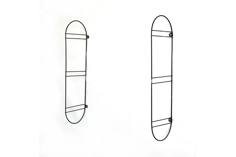 Nealhouse Vegghylle 60 cm - Valnøtt / Svart - Oppbevaring - Hylle - Vegghylle