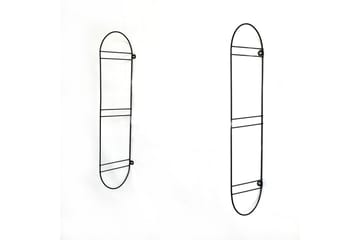 Nealhouse Vegghylle 60 cm - Valnøtt / Svart - Oppbevaring - Hylle - Vegghylle