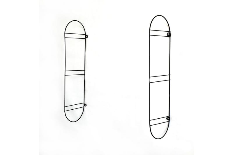 Nealhouse Vegghylle 60 cm - Valnøtt / Svart - Oppbevaring - Hylle - Vegghylle