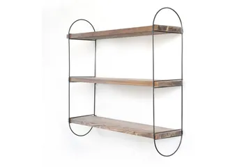 Nealhouse Vegghylle 60 cm - Valnøtt / Svart - Oppbevaring - Hylle - Vegghylle