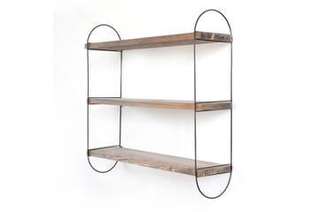 Nealhouse Vegghylle 60 cm - Valnøtt / Svart - Oppbevaring - Hylle - Vegghylle