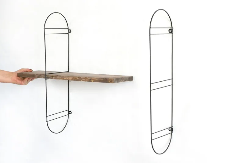 Nealhouse Vegghylle 60 cm - Valnøtt / Svart - Oppbevaring - Hylle - Vegghylle