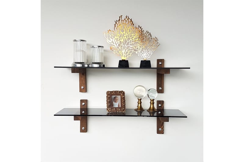 Nelams Vegghylle 85 cm - Valnöt - Oppbevaring - Hylle - Vegghylle